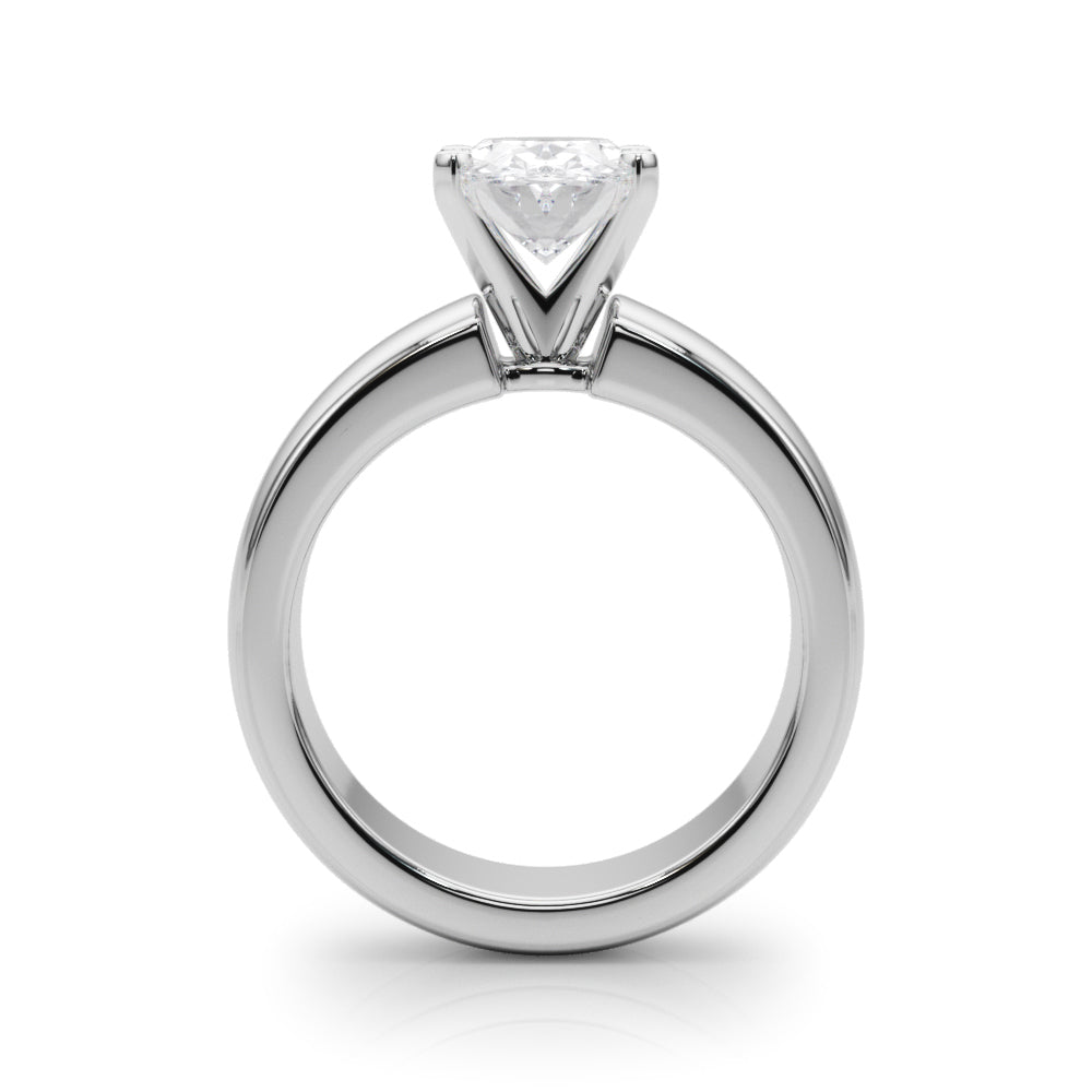 2.00CT 14K  Oval Cut Solitaire Ring with a Wide Design Mount - View 1