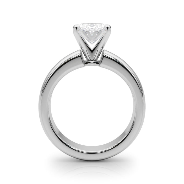 2.00CT 14K  Oval Cut Solitaire Ring with a Wide Design Mount - View 1