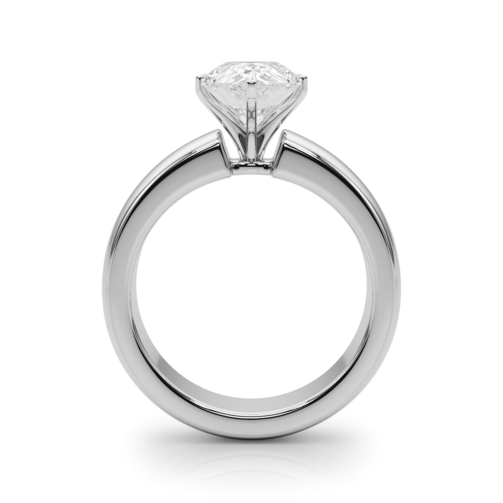 2.00CT 14K  Pear Shape Solitaire Ring with a Wide Design Mount - View 1