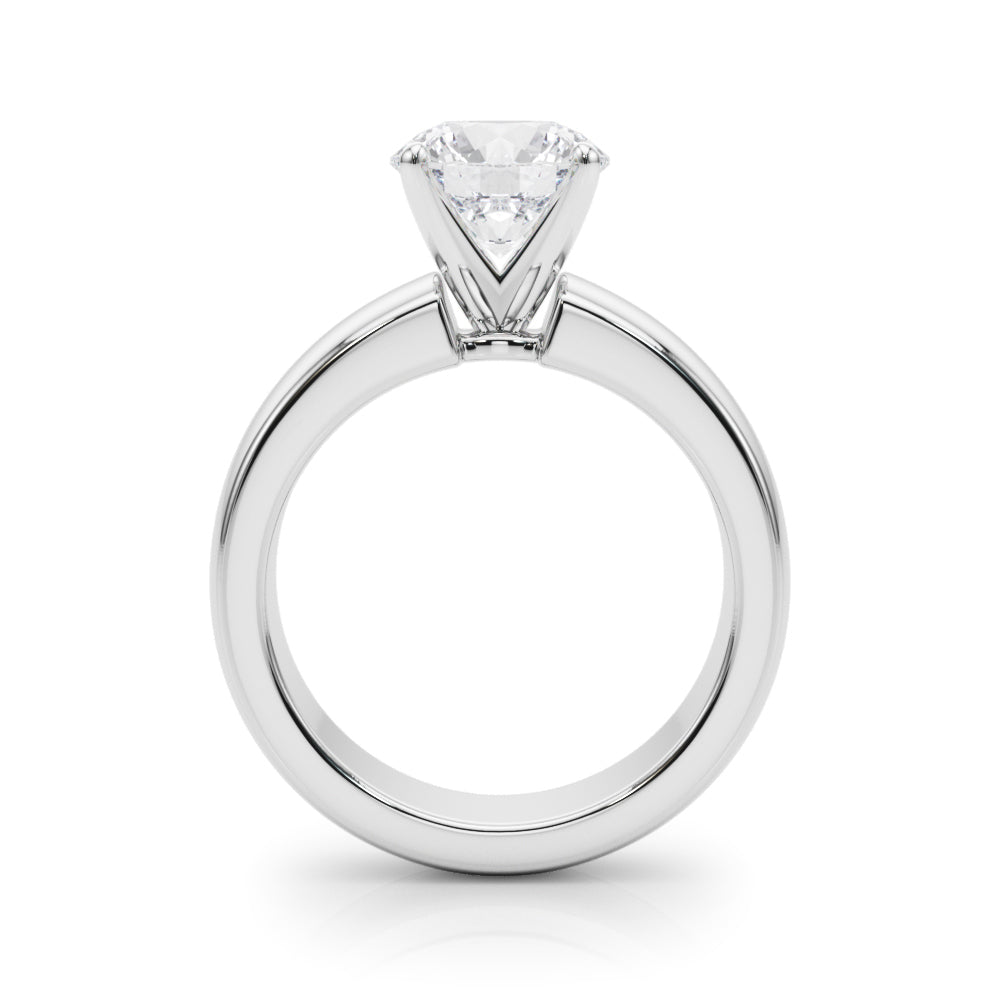 1.00CT 14K  Round  Brilliant Solitaire Ring with a Wide Design Mount