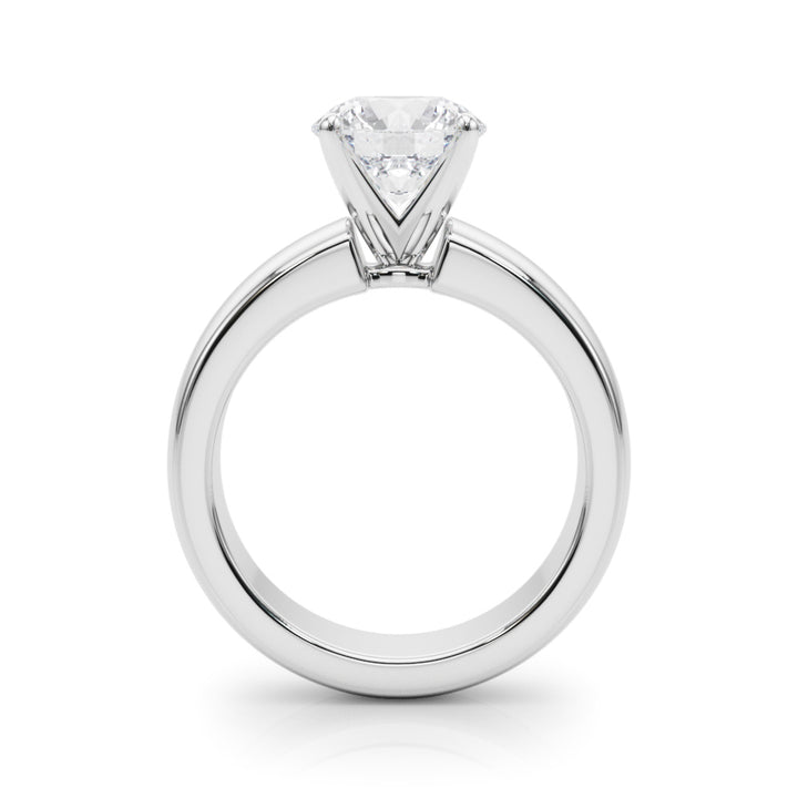 1.00CT 14K  Round  Brilliant Solitaire Ring with a Wide Design Mount