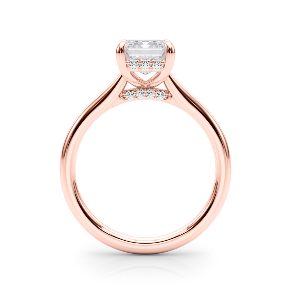 2.00CT 14K  Emerald Cut Diamond Ring with Under-Halo of Diamonds - View 5