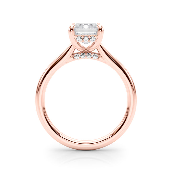 2.00CT 14K  Emerald Cut Diamond Ring with Under-Halo of Diamonds - View 5