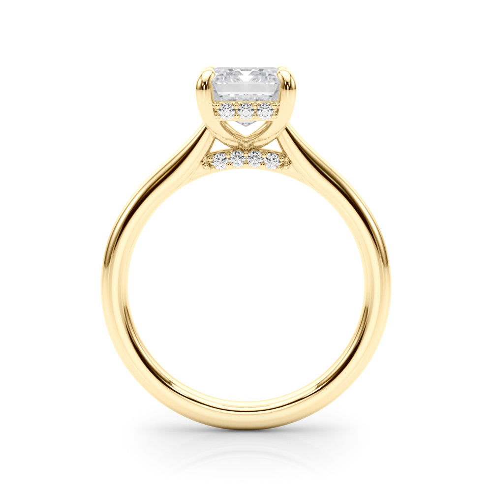 2.00CT 14K  Emerald Cut Diamond Ring with Under-Halo of Diamonds - View 3