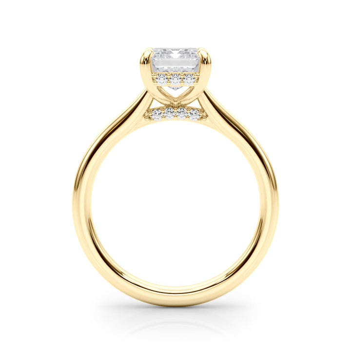 2.00CT 14K  Emerald Cut Diamond Ring with Under-Halo of Diamonds - View 3