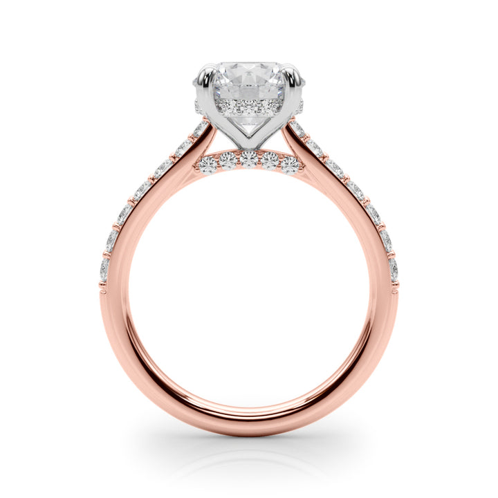 1.00CT 14K  Ring with Additional Diamonds and Hidden Under-Halo