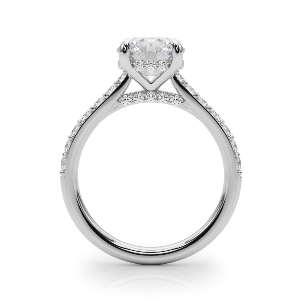 1.00CT 14K  Ring with Additional Diamonds and Hidden Under-Halo
