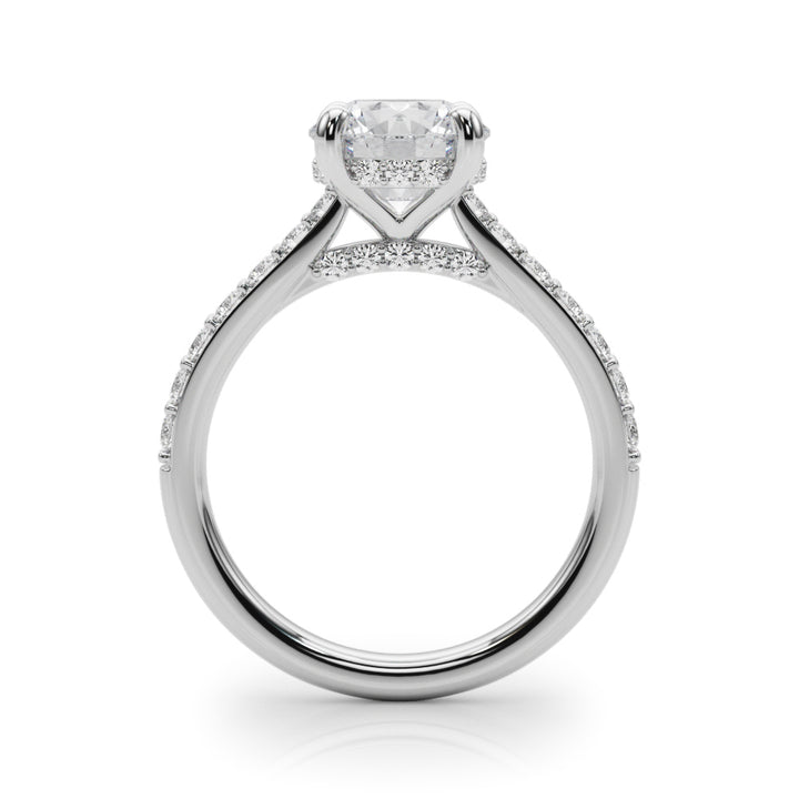 1.00CT 14K  Ring with Additional Diamonds and Hidden Under-Halo