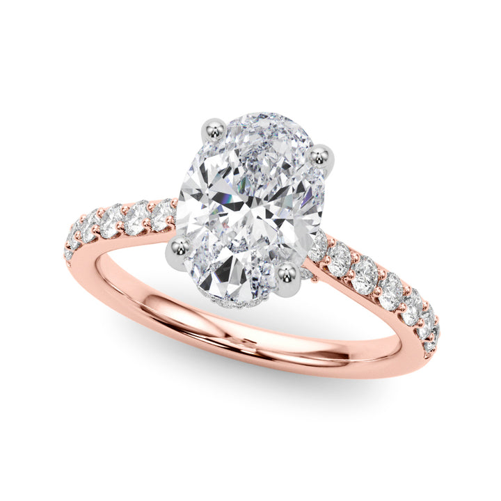 2.00CT 14K  Oval Cut Diamond Ring Accented By Diamonds - View 5