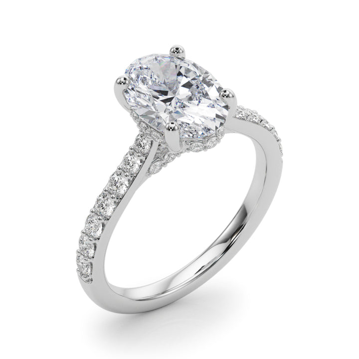 2.00CT 14K  Oval Cut Diamond Ring Accented By Diamonds