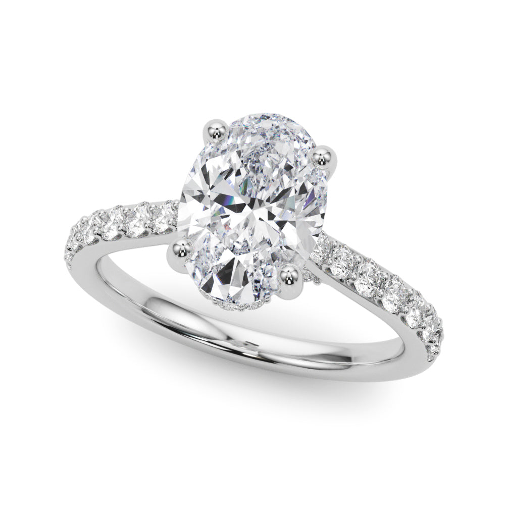 2.00CT 14K  Oval Cut Diamond Ring Accented By Diamonds - View 1