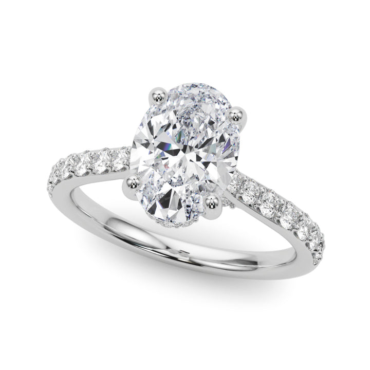 2.00CT 14K  Oval Cut Diamond Ring Accented By Diamonds - View 1