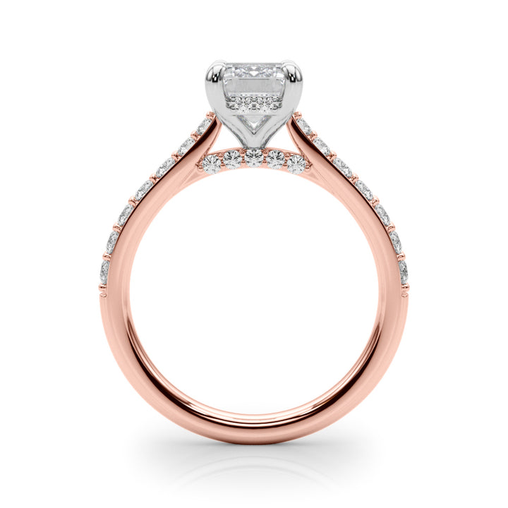 1.00CT 14K  Emerald Cut Diamond Ring with Round Cut Sidestones - View 5