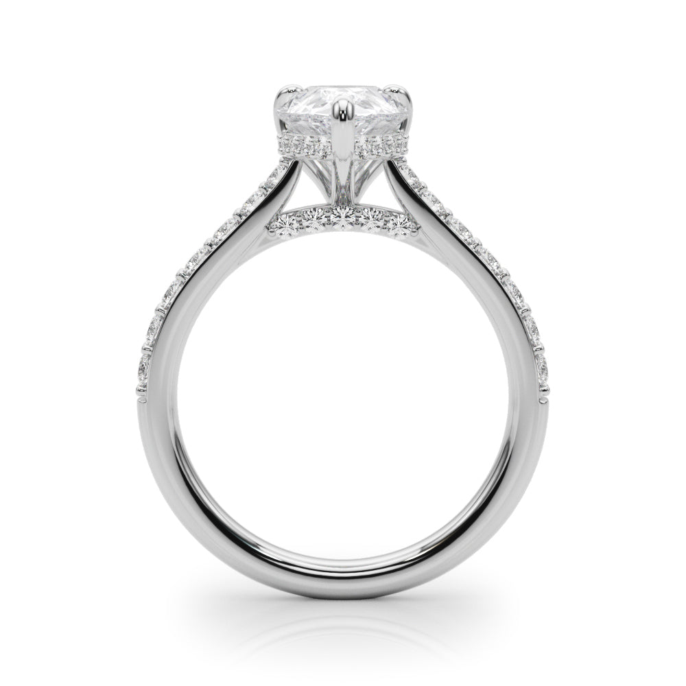 1.00CT 14K  Pear Shape Design Accented by Round Diamonds - View 1