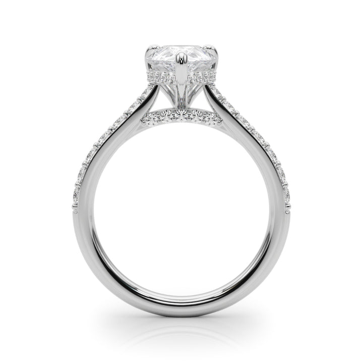 1.00CT 14K  Pear Shape Design Accented by Round Diamonds - View 1