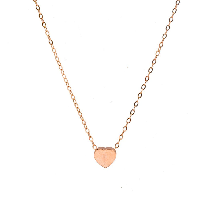 10K Gold High-Polish Mini Heart Necklace - View 2