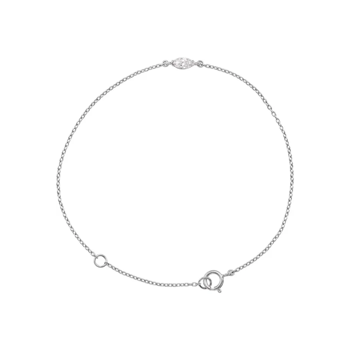 14K Gold Marquise Diamond Slim Bracelet