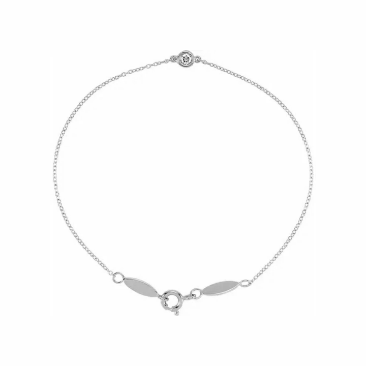 14K Gold Bezel Set Solitaire Diamond Bracelet