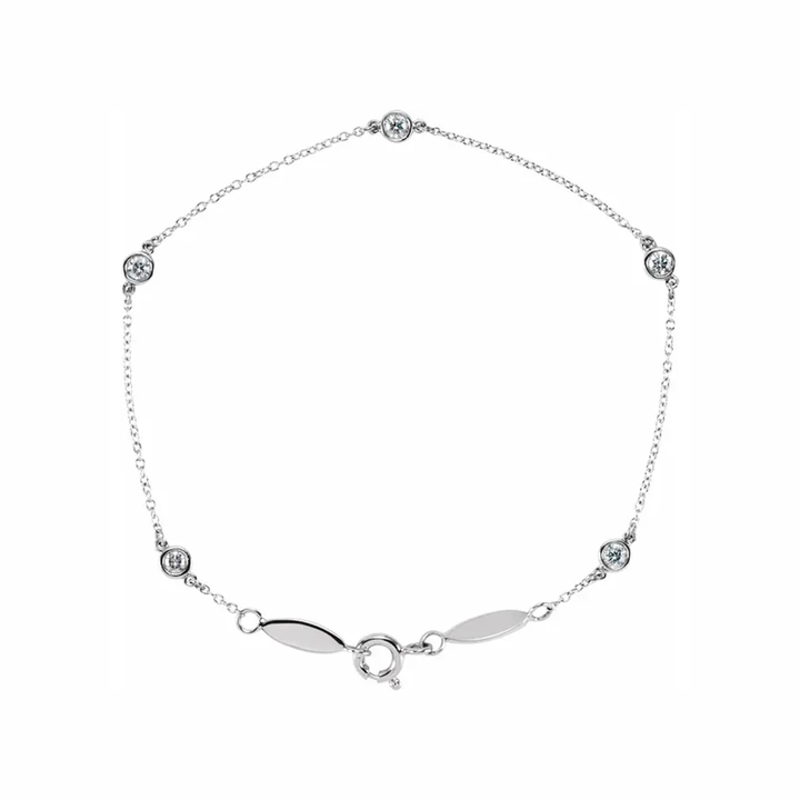 14K Gold Diamond Station Bracelet