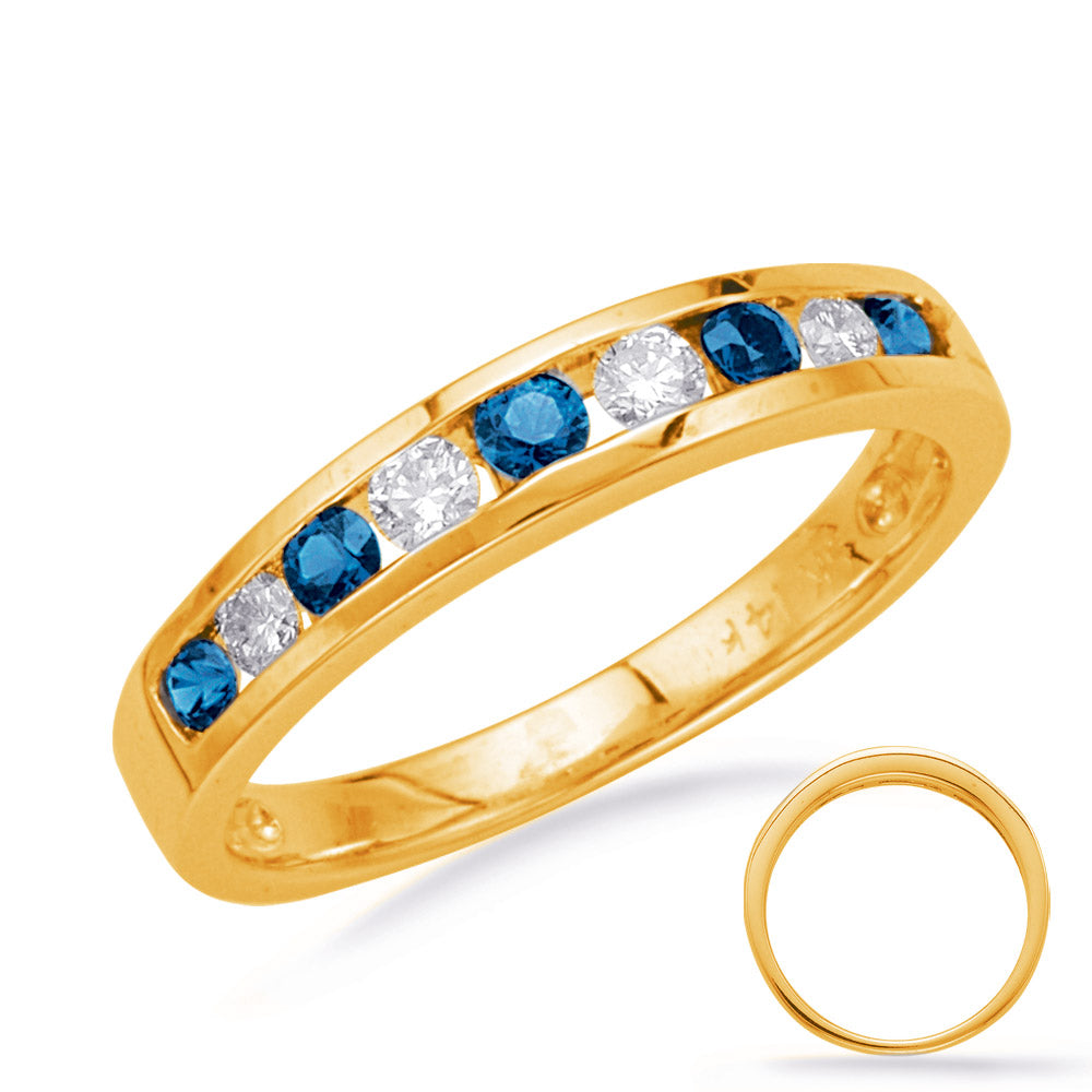 0.56 ctw. GOLD SAPPHIRE & DIAMOND BAND