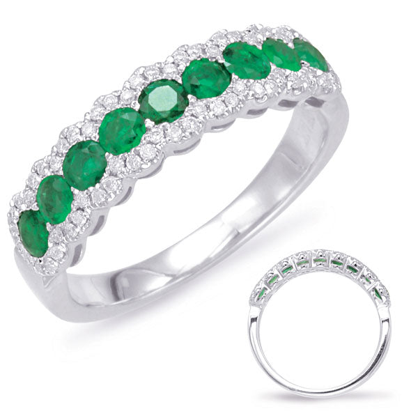 0.93 ctw. GOLD EMERALD & DIAMOND RING