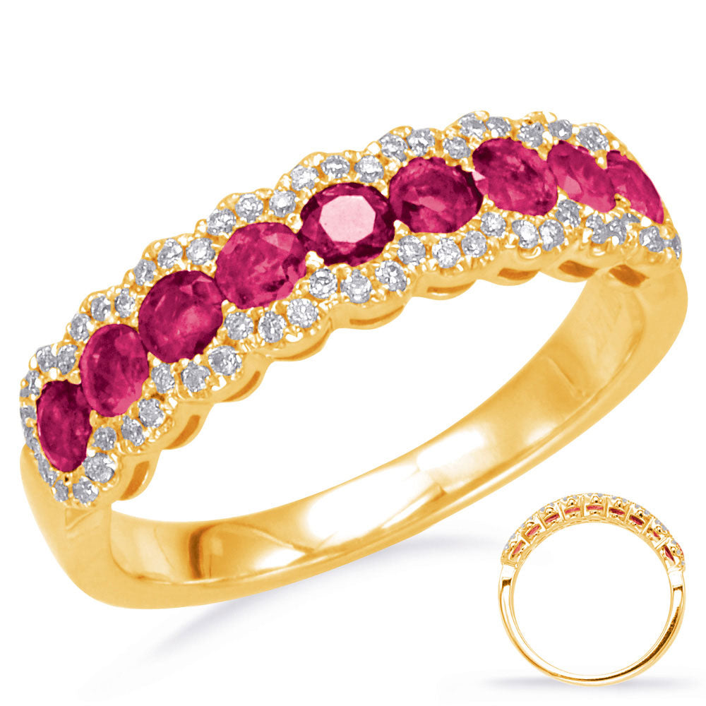 0.99 ctw. GOLD RUBY & DIAMOND RING