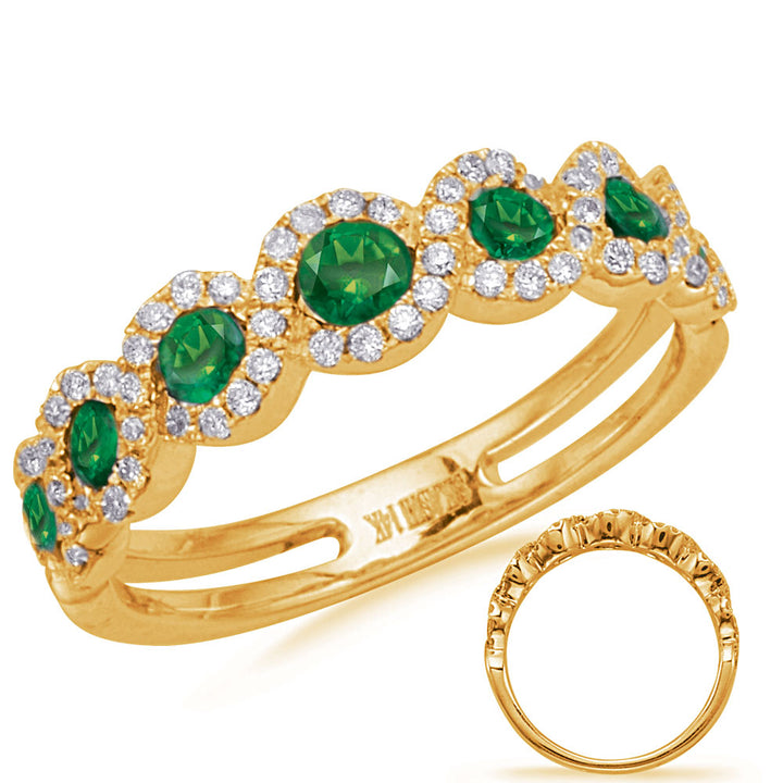 0.75 ctw. GOLD EMERALD & DIAMOND RING