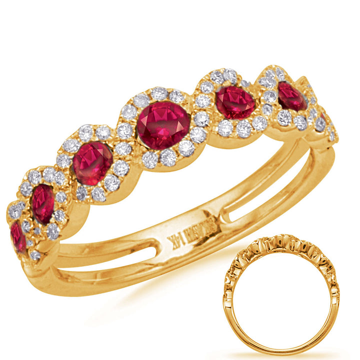 0.75 ctw. GOLD RUBY & DIAMOND RING