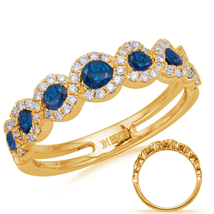 0.81 ctw. GOLD SAPPHIRE & DIAMOND RING