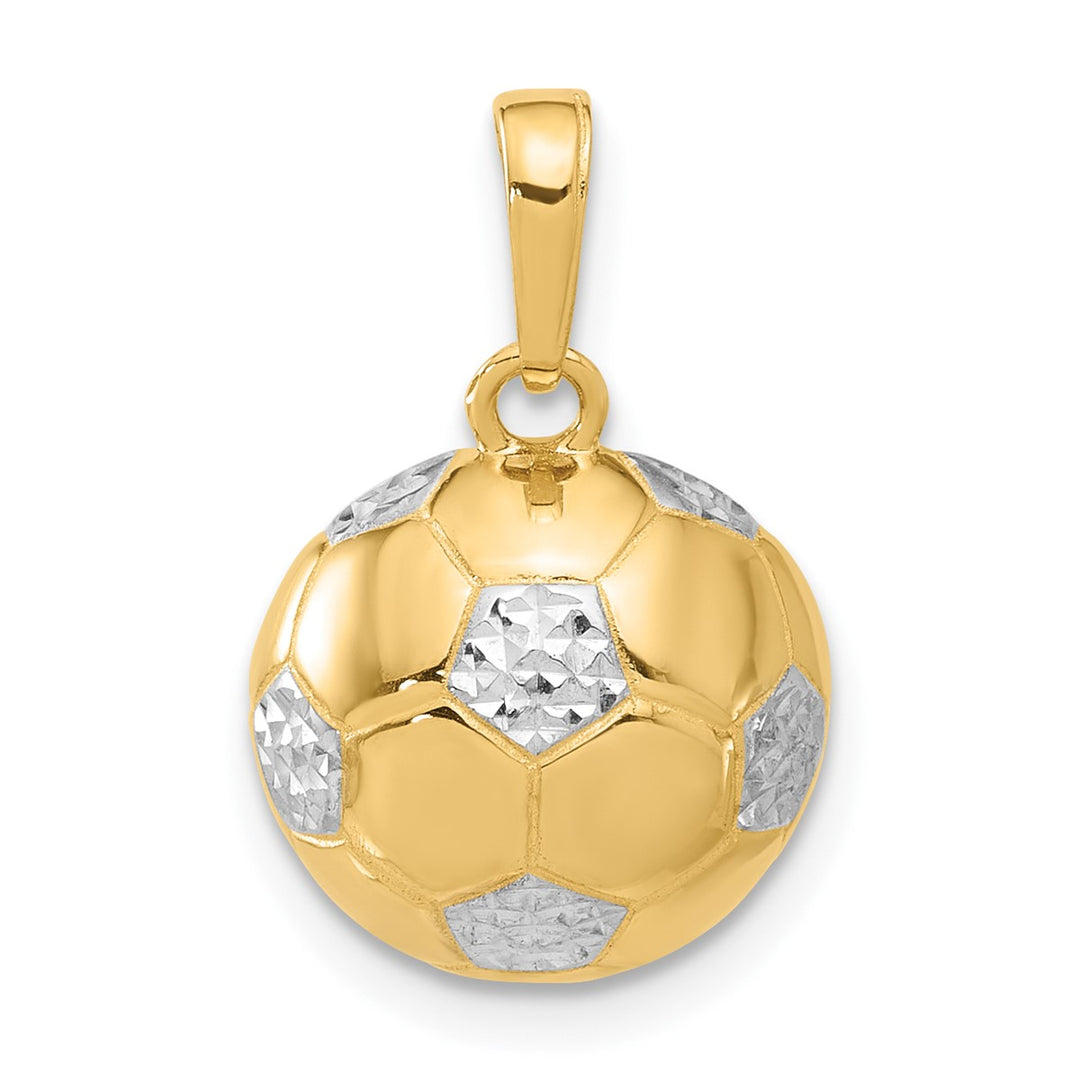 Diamond-Cut Domed Soccer Ball Pendant