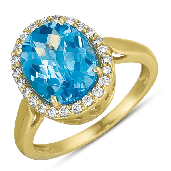 4.61 ctw. BLUE TOPAZ & DIAMOND RING