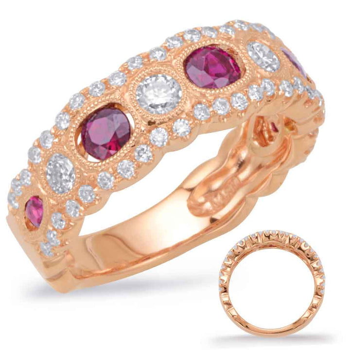 1.23 ctw. MODERN GOLD RUBY & DIAMOND BAND