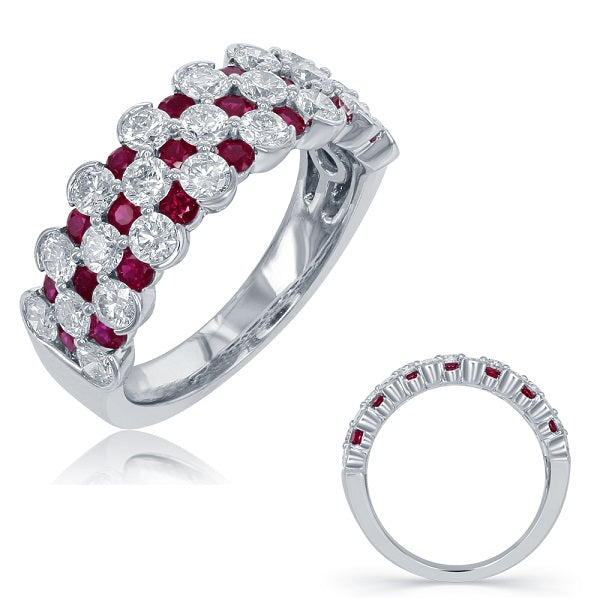 2.42 ctw. GOLD RUBY & DIAMOND BAND