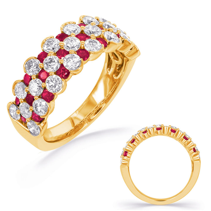 2.42 ctw. GOLD RUBY & DIAMOND BAND