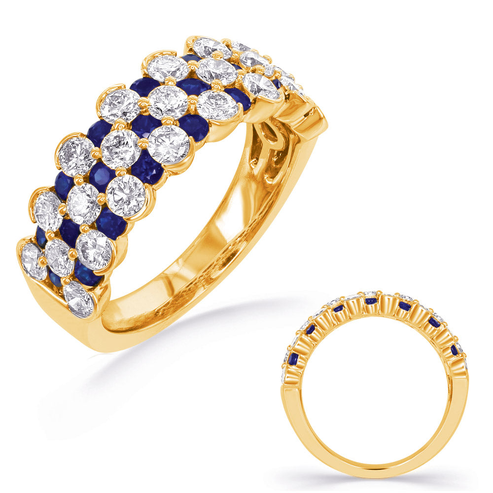 2.40 ctw. GOLD SAPPHIRE & DIAMOND BAND