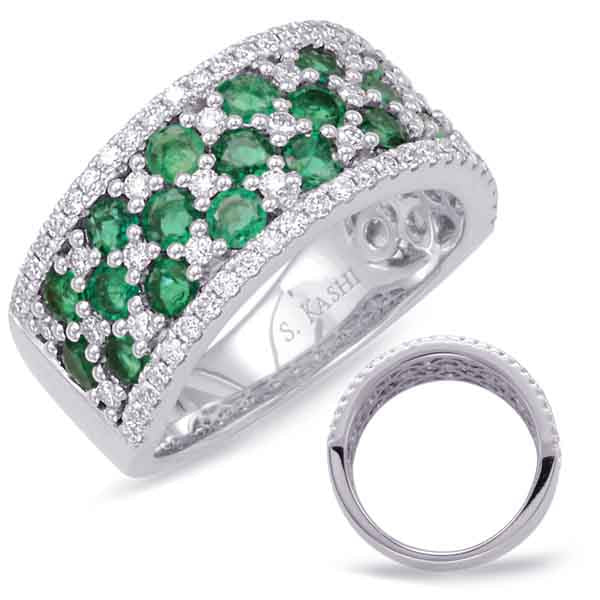 1.94 ctw. WHITE GOLD EMERALD & DIAMOND RING