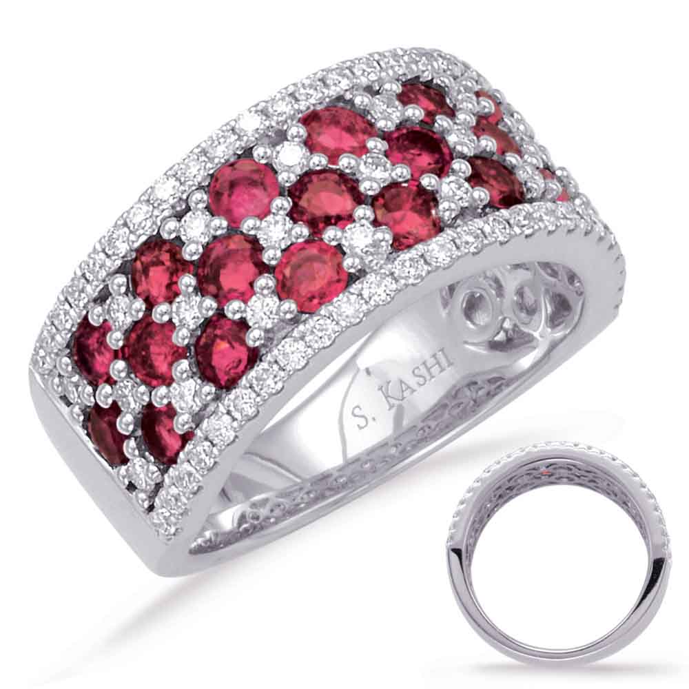 2.22 ctw. WHITE GOLD RUBY & DIAMOND RING