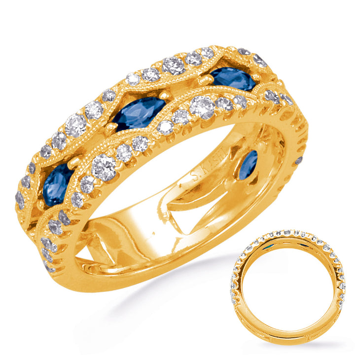 1.84 ctw. GOLD SAPPHIRE & DIAMOND RING
