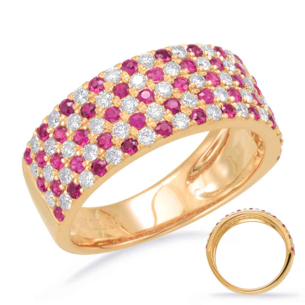 1.23 ctw. GOLD RUBY & DIAMOND RING