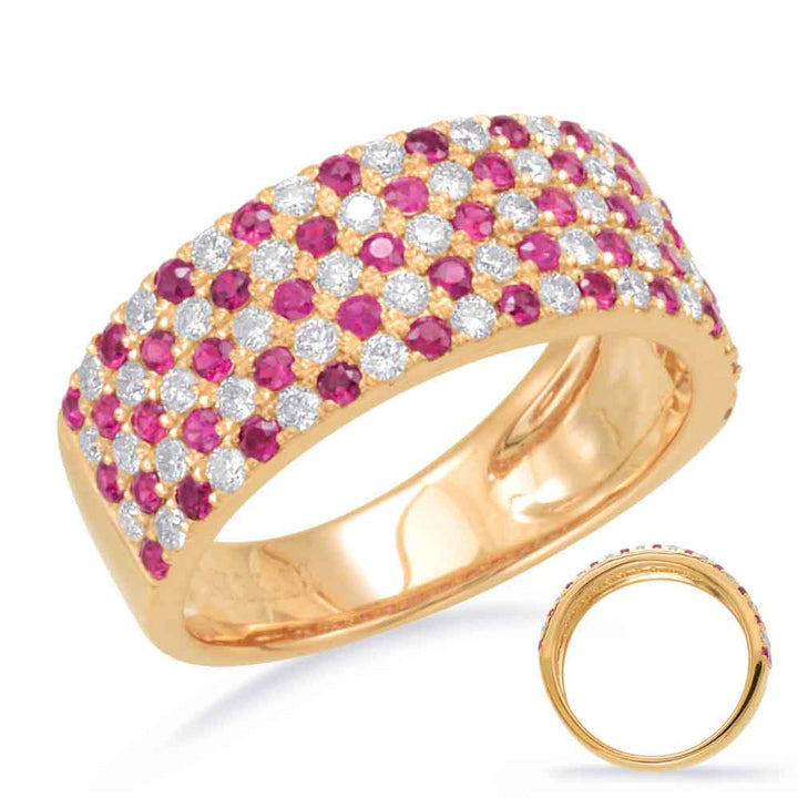 1.23 ctw. GOLD RUBY & DIAMOND RING