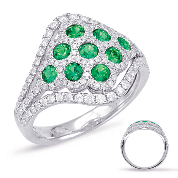1.38 ctw. WHITE GOLD WHITE GOLD EMERALD & DIAMOND RING