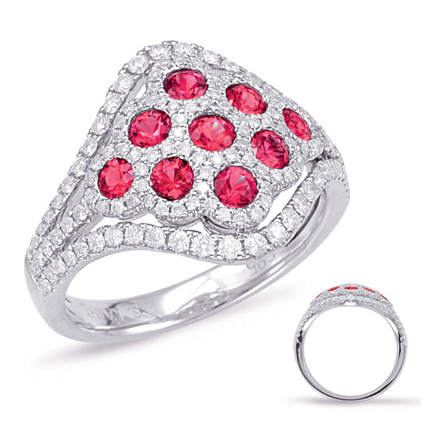 1.37 ctw. WHITE GOLD RUBY & DIAMOND RING