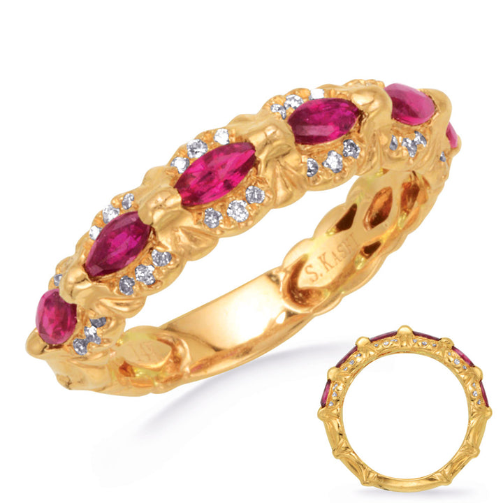 0.80 ctw. GOLD RUBY & DIAMOND RING