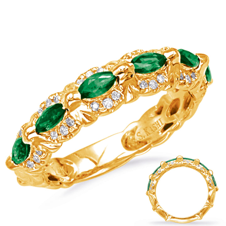 0.15 ctw. GOLD TSAVORITE & DIAMOND RING