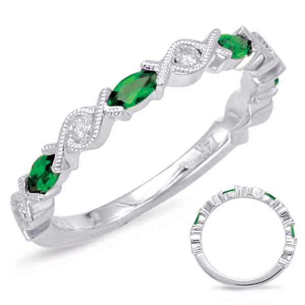 0.44 ctw. GOLD EMERALD & DIAMOND RING