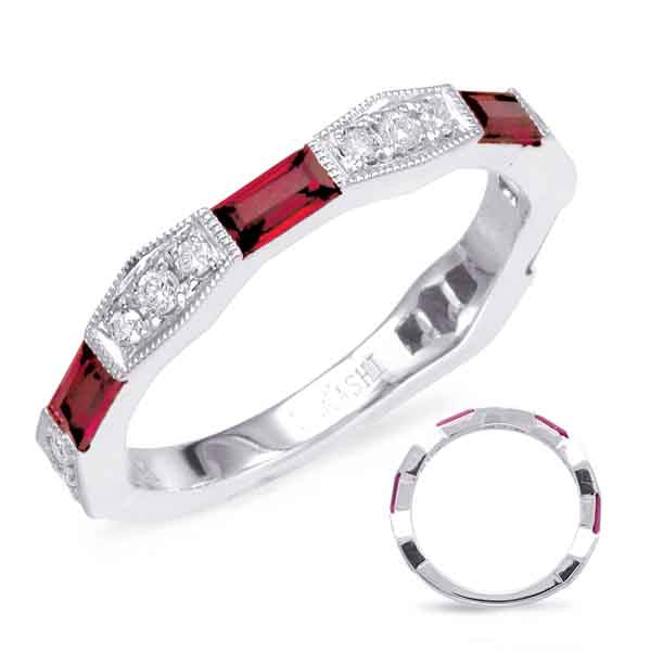0.69 ctw. WHITE GOLD RUBY & DIAMOND RING