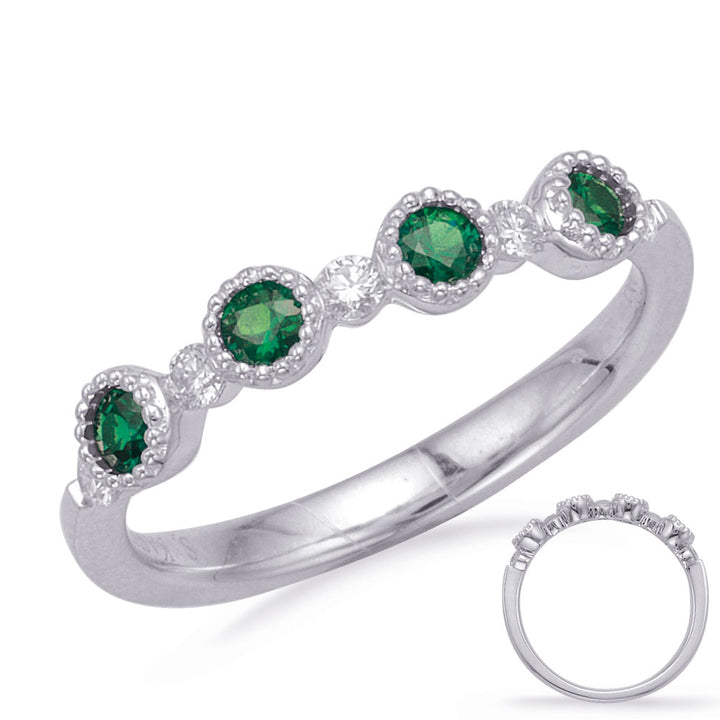 0.44 ctw. GOLD EMERALD & DIAMOND RING