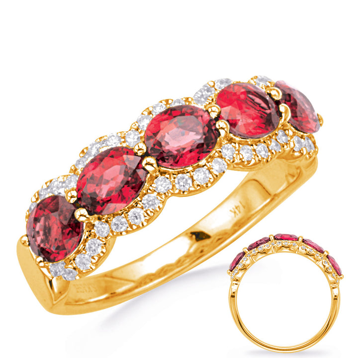 2.16 ctw. ELEGANT GOLD RUBY & DIAMOND RING