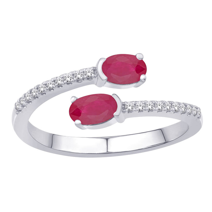0.72 ctw. STUNNING GOLD RUBY & DIAMOND RING