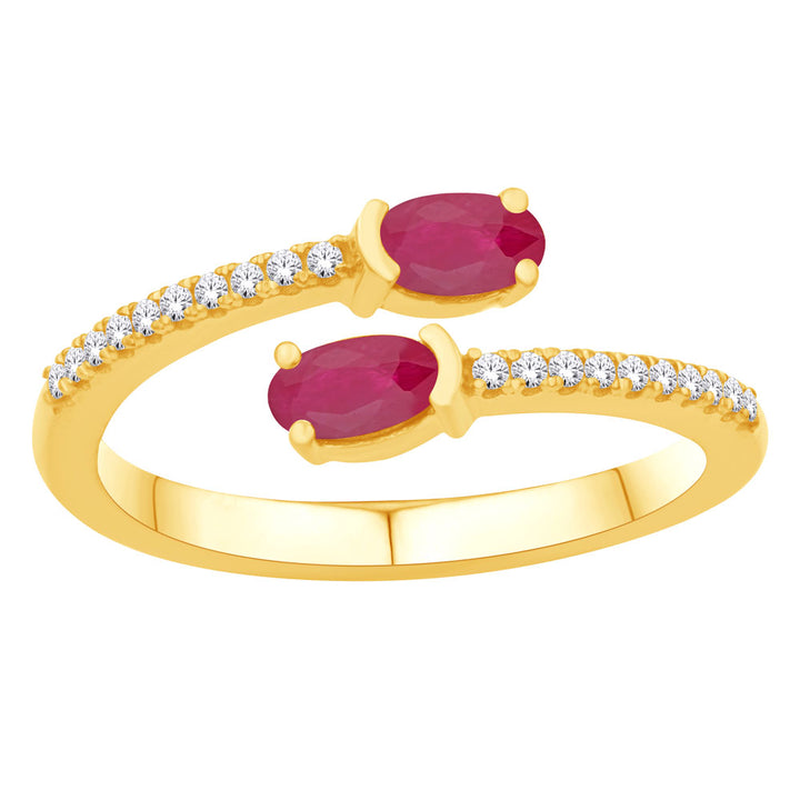 0.72 ctw. STUNNING GOLD RUBY & DIAMOND RING